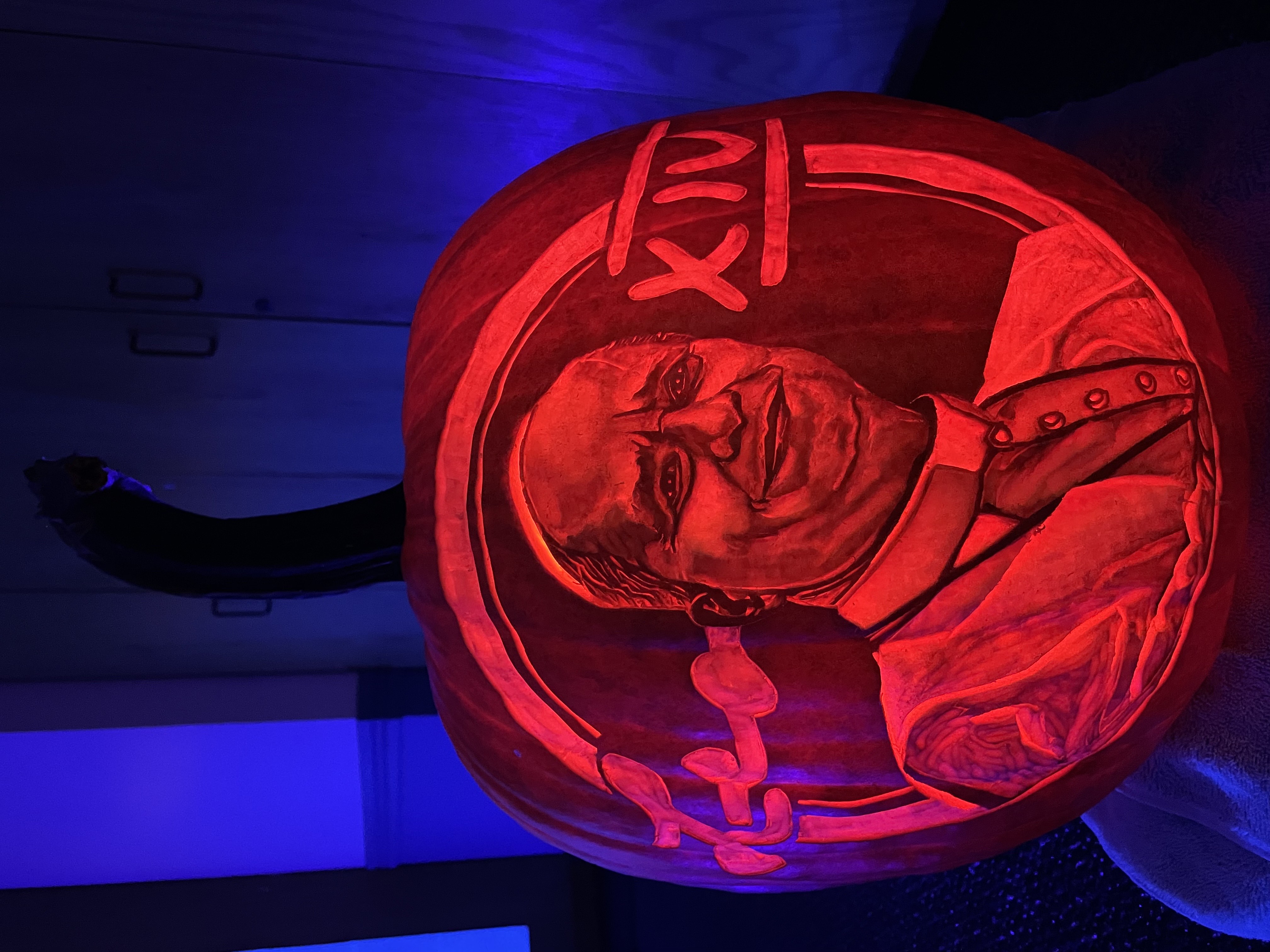 Pope Leo Pumpkin pumpkin carving by Jake Voelker, photo 1 of 1