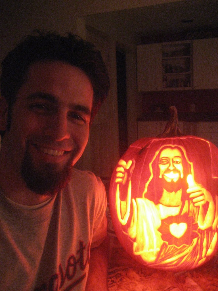 Buddy Christ pumpkin carving by Jake Voelker, photo 1 of 1