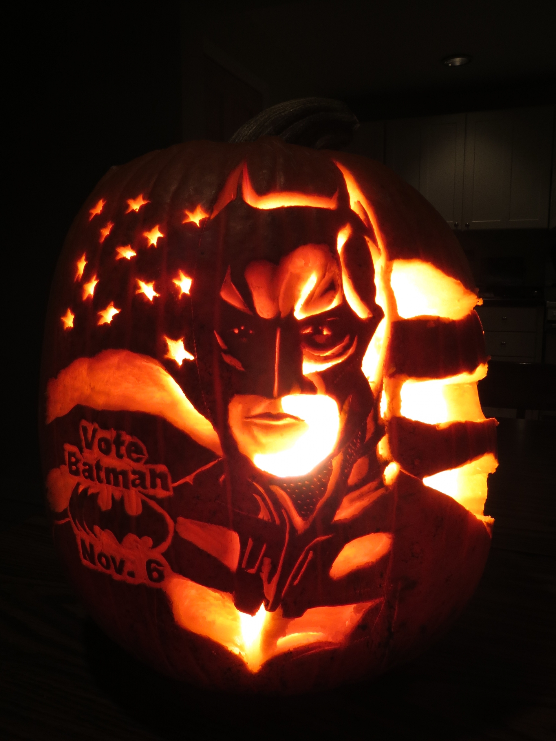 Batman for President pumpkin carving by Jake Voelker, photo 1 of 1