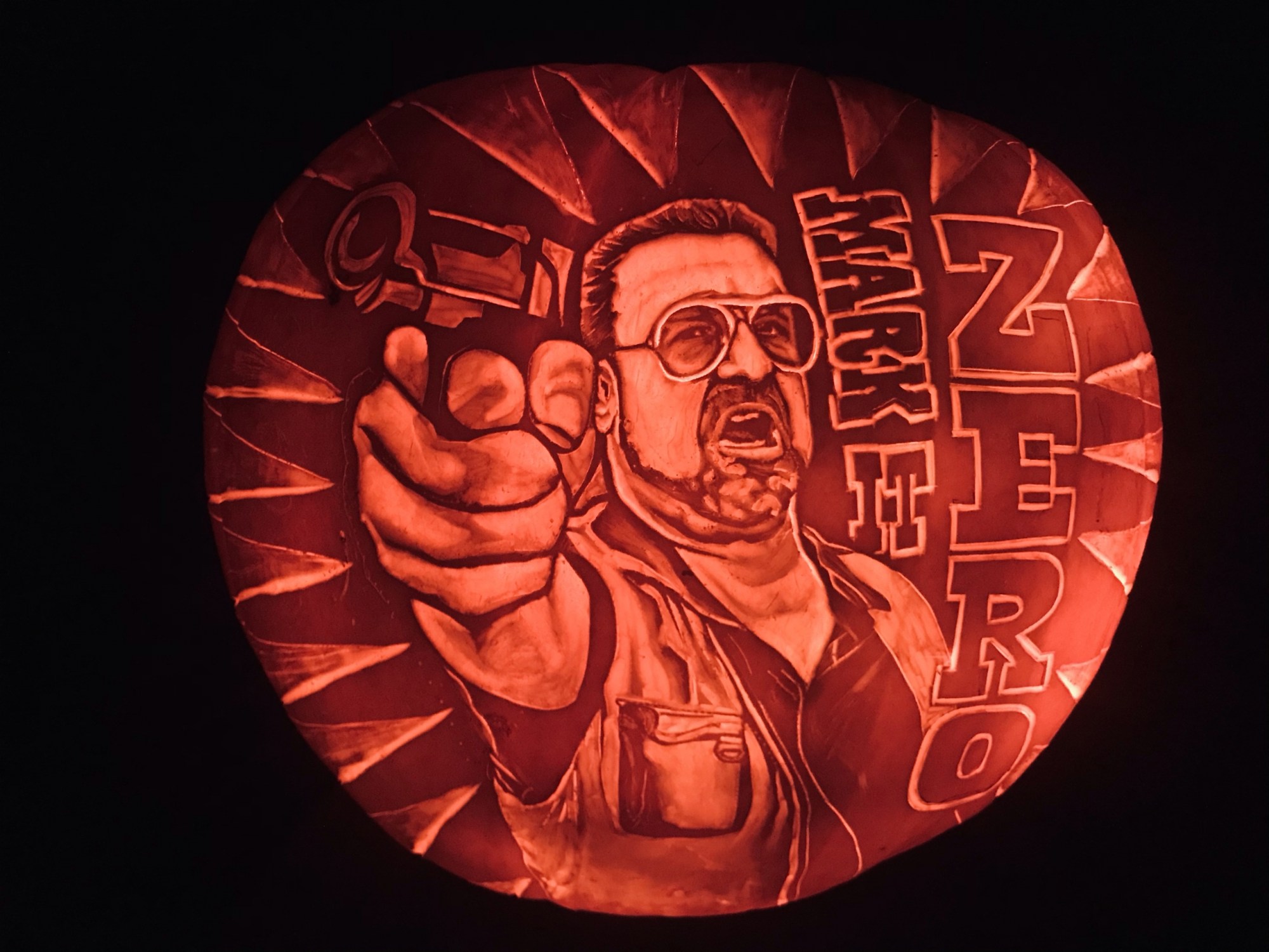 The Big Lebowski pumpkin carving by Jake Voelker, photo 1 of 3