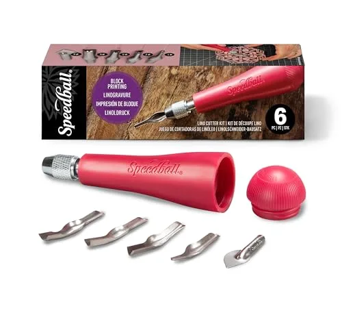 Speedball lino cutter handle with interchangeable blades
